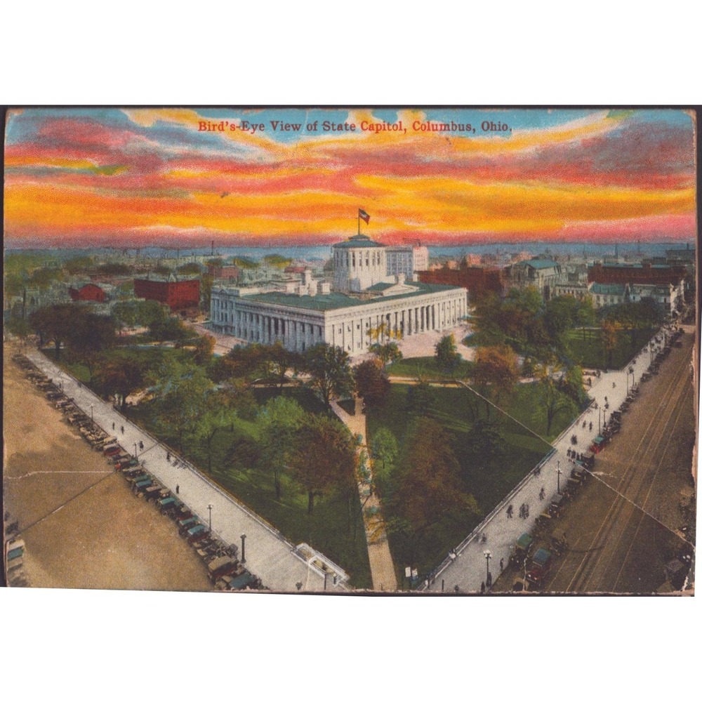 Columbus Ohio OH American Insurance Union Building Souvenir Folder Postcard 1931 - Picture 2 of 2